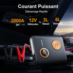 AFERIY GK03 Booster Batterie Voiture 2000A 27500mAh 12V