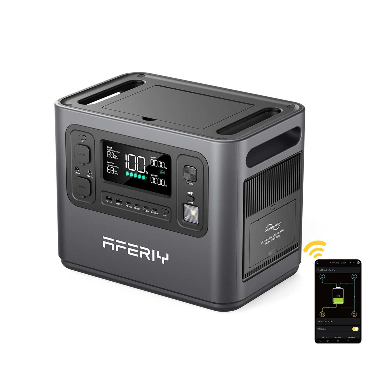 Station Énergie Portable Aferiy P210 - 2400W 2048Wh - Camping Autonome