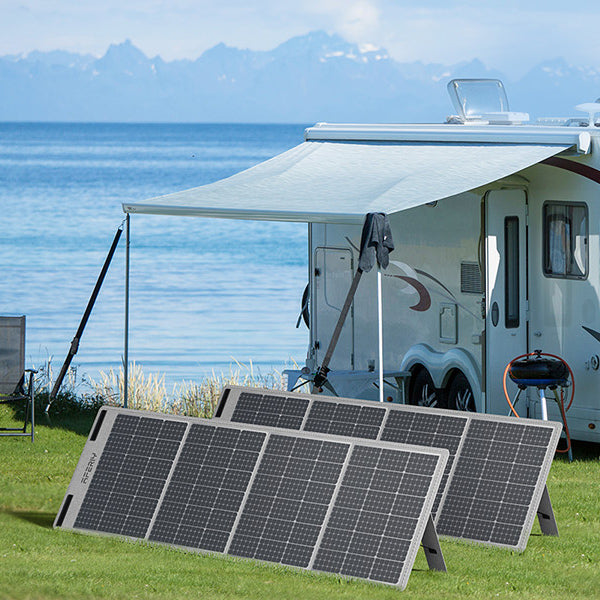 Panneaux solaires portables 400 W 18 V - Kit complet de cellules solaires  USB étanche IP65 pour camping en plein air, système hors réseau, avec