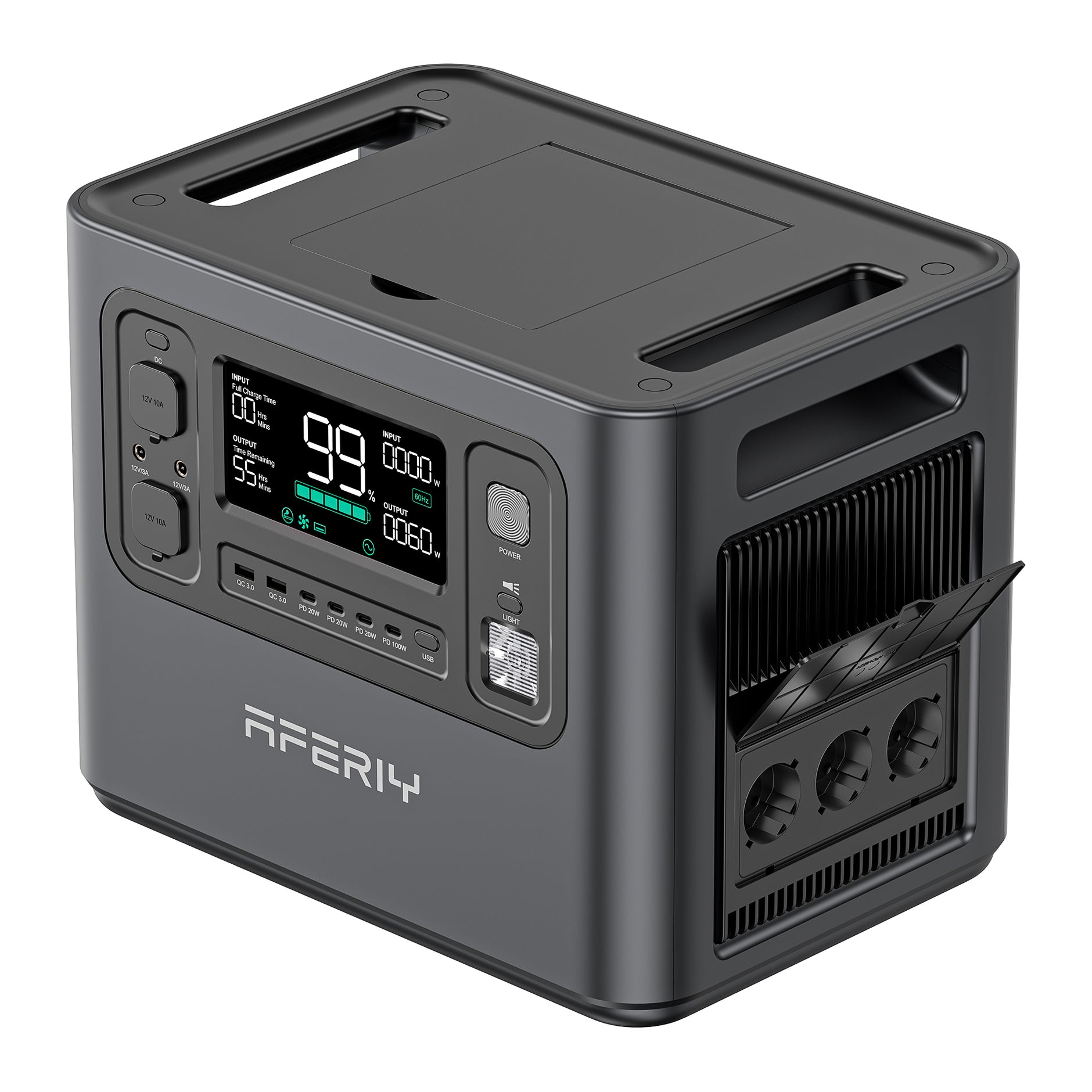 Generatore Elettrico Portatile 2400W - Batteria LiFePO4 2048Wh, Ricarica Rapida 1,5H