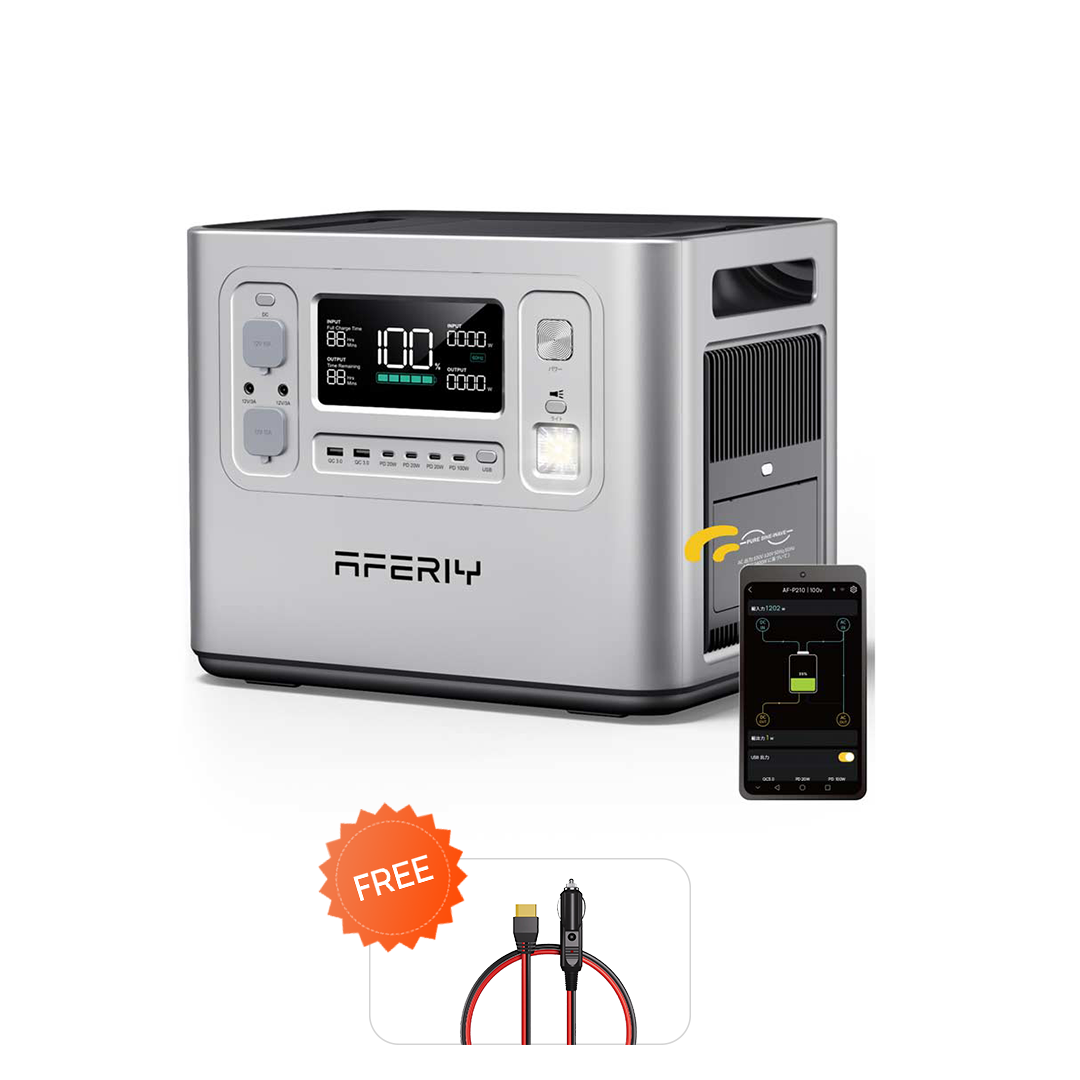 AFERIY P210 Station D'énergie Portable 2400W 2048Wh Argent