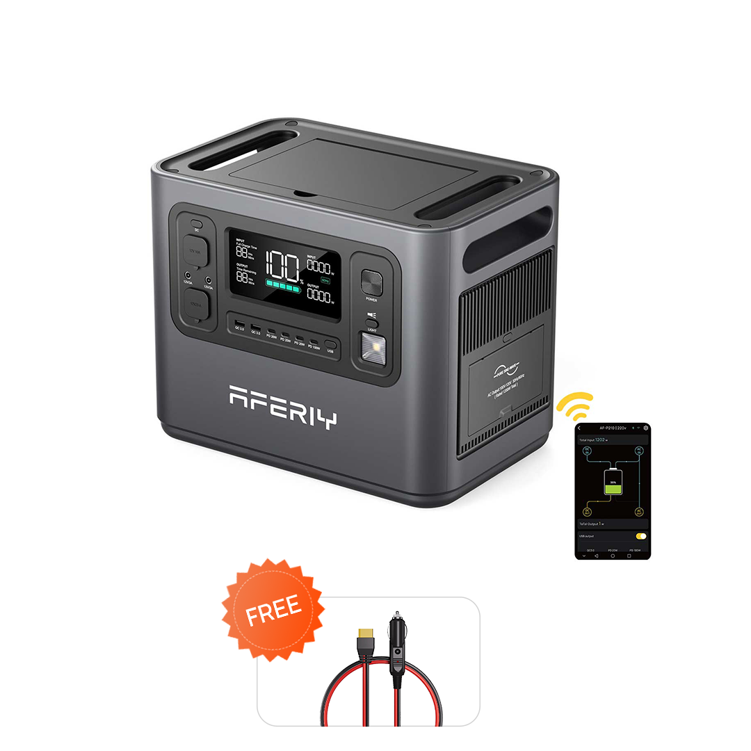 AFERIY P210 Station D'énergie Portable 2400W 2048Wh Argent